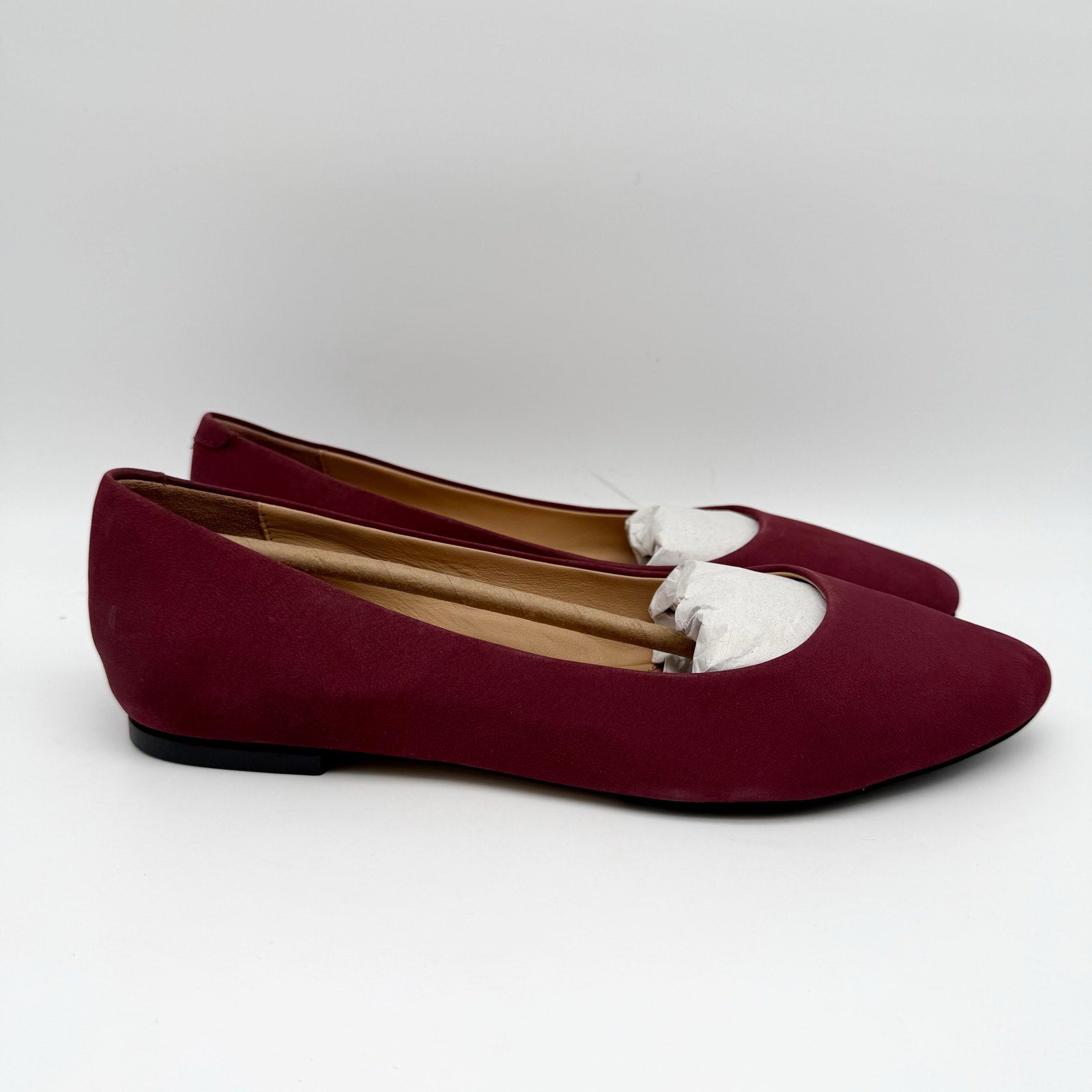 Trotters Womens Estee Flats US 9 M Dark Cherry Red Nubuck Leather NIB