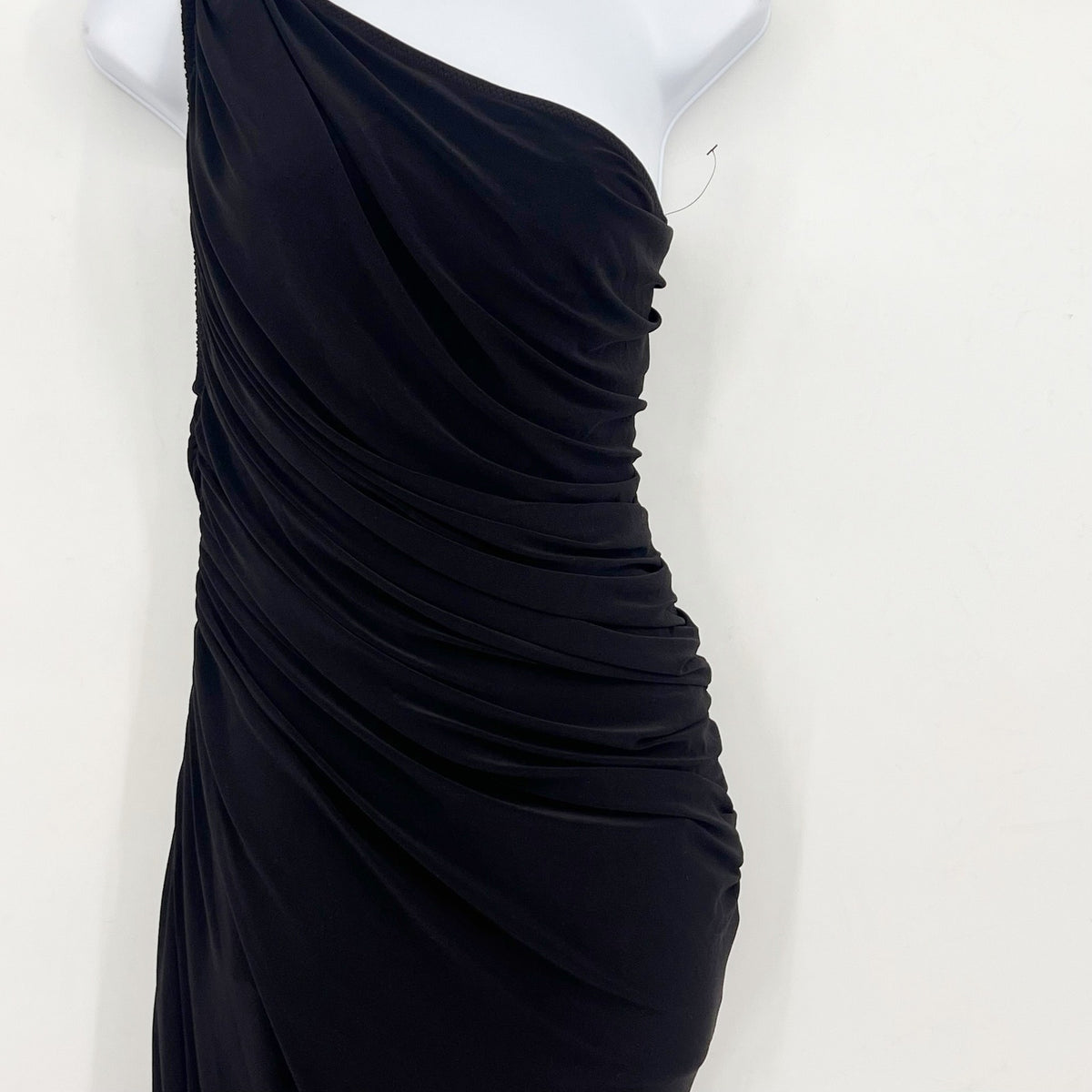 NORMA KAMALI Women's One Shoulder Diana Gown Large Black Asymmetric NWOT