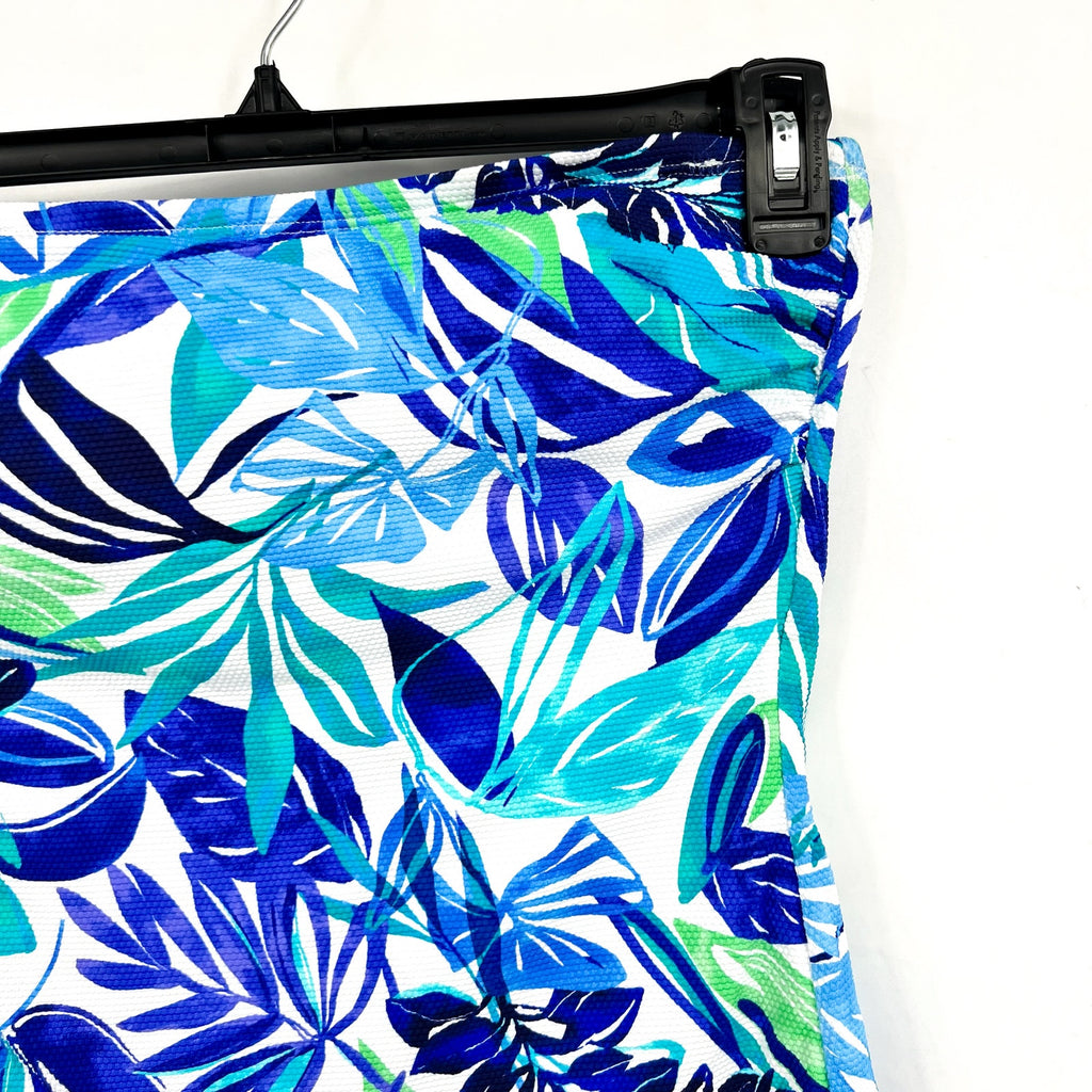TOMMY BAHAMA Marina Bandeau Tankini Top Large Beach Glass Blue Island Cays NWT