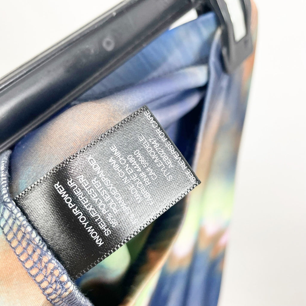 AFRM X Nordstrom Lars Bike Shorts Small Blue Spiral Tie Dye Stretch NWT