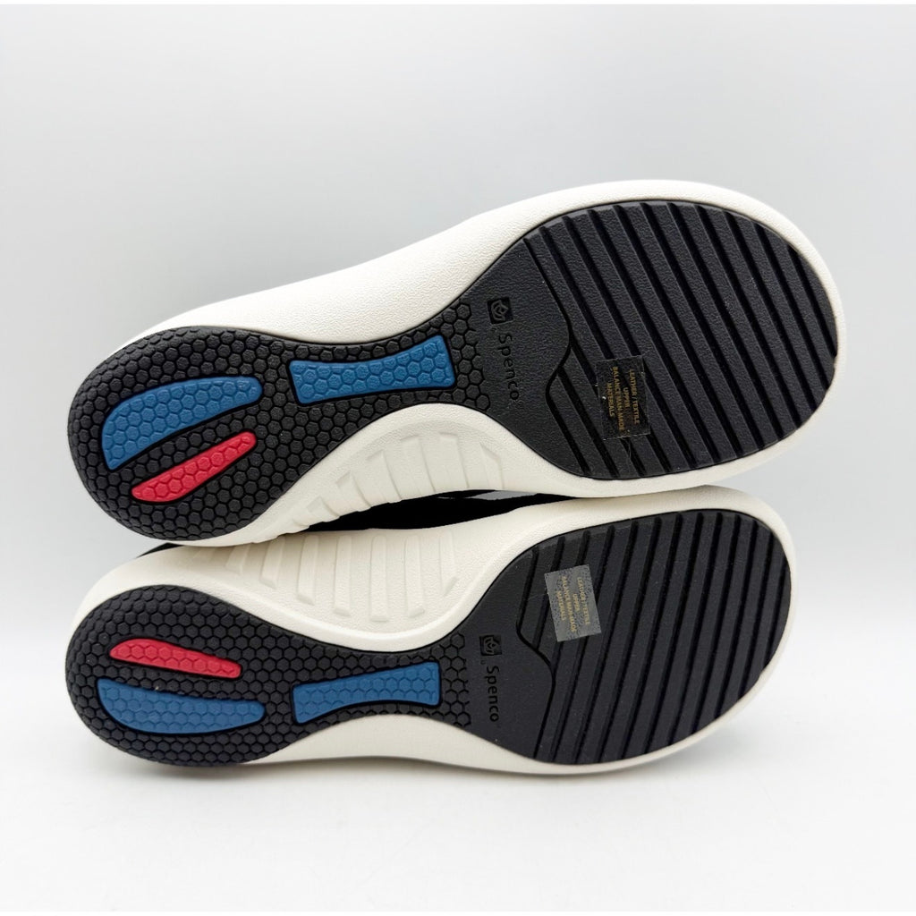 Spenco Women's Siesta Bokeh Layered Clogs Size 7.5 WIDE Black Slip-On NIB