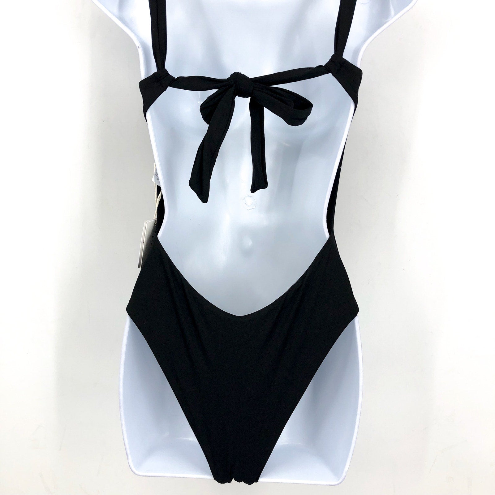 L*SPACE Women's Kendall Classic One Piece Swimsuit Large Black Open Back NWT