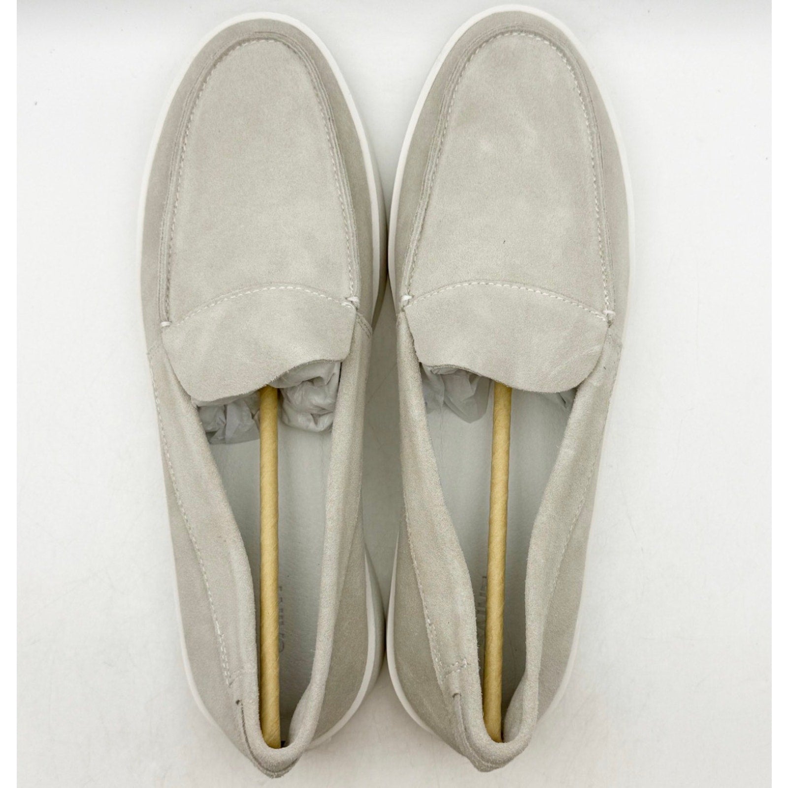 Saint Morta Men's Hemisphere Slip On Loafers Size 8 Light Grey White Suede NIB