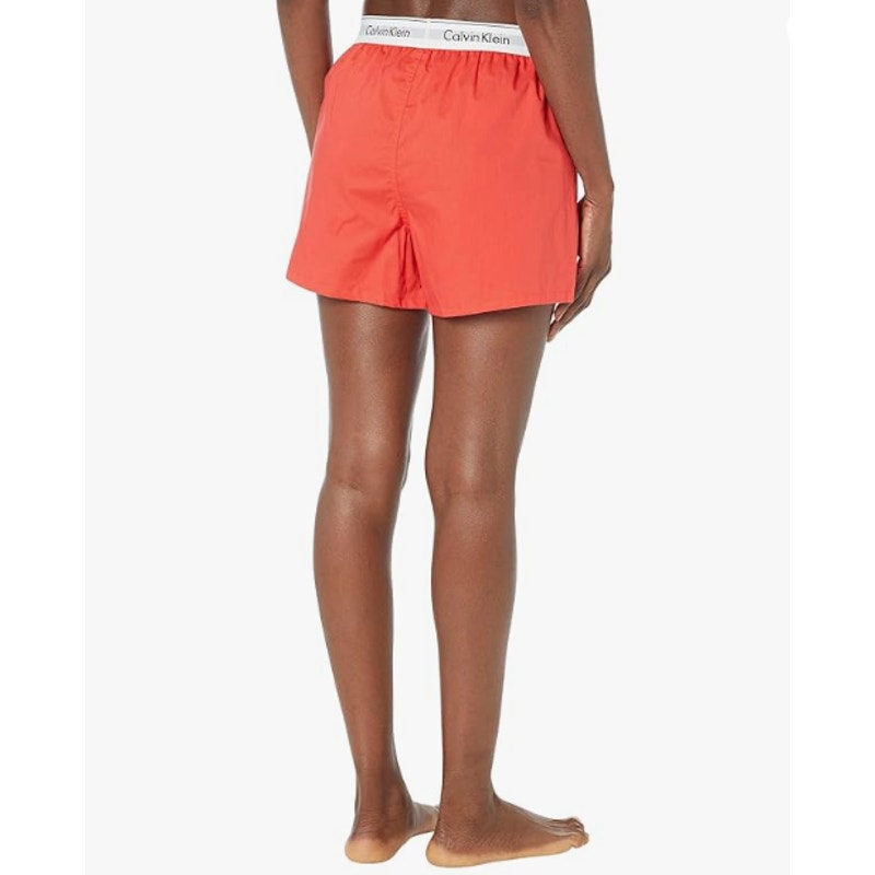 CALVIN KLEIN Womens Modern Sleep V Day Boxer Shorts XS Orange Cotton NWT