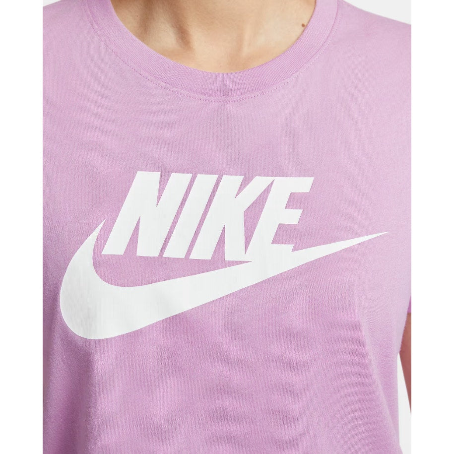 NIKE Women's Club Essentials Logo T-shirt 1X Beyond Pink White 100% Cotton NWOT