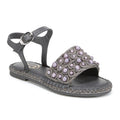 Sam Edelman Kids Holly Sandals Size 1 M EU 32 Mockingbird Grey Linen NIB