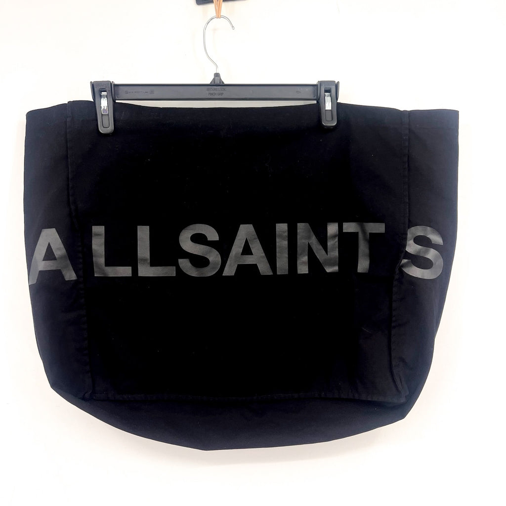ALLSAINTS Unisex Large Biggy Tote One Size Black Logo 100% Cotton NWT