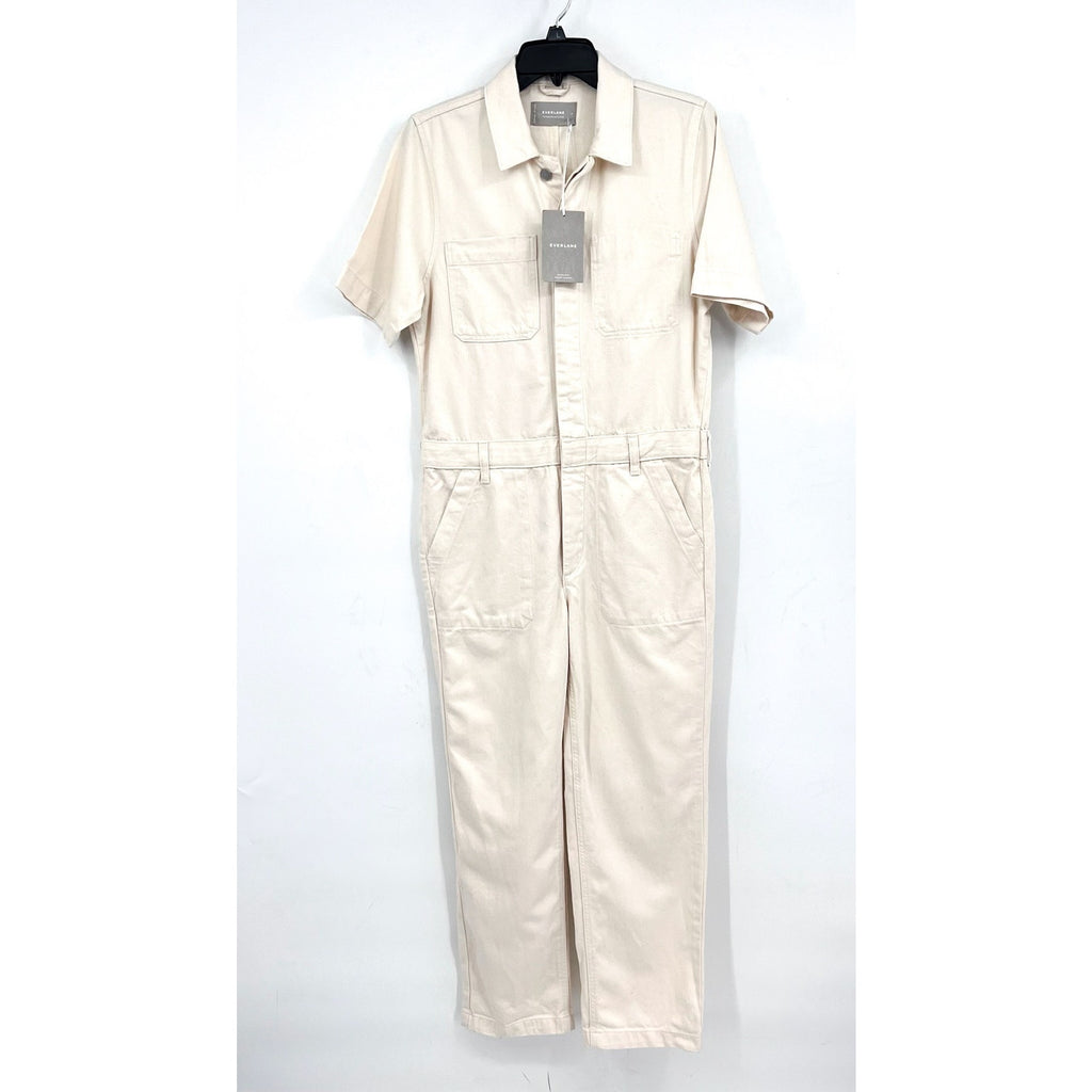 EVERLANE Women's The Supersoft Jean Coverall Size 6 Cream Jumspsuit NWT
