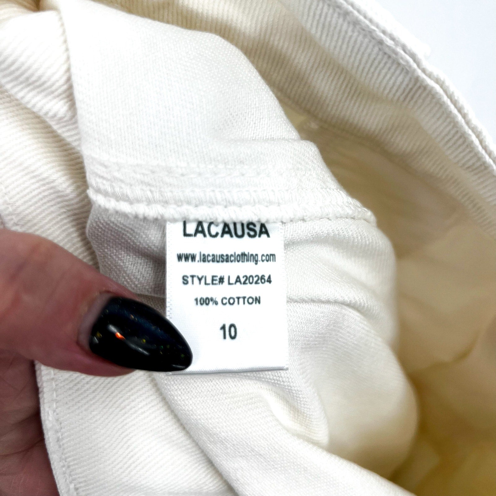 LACAUSA Women's Diego Cargo Trouser Jeans Size 10 Parchment White High Rise NWT