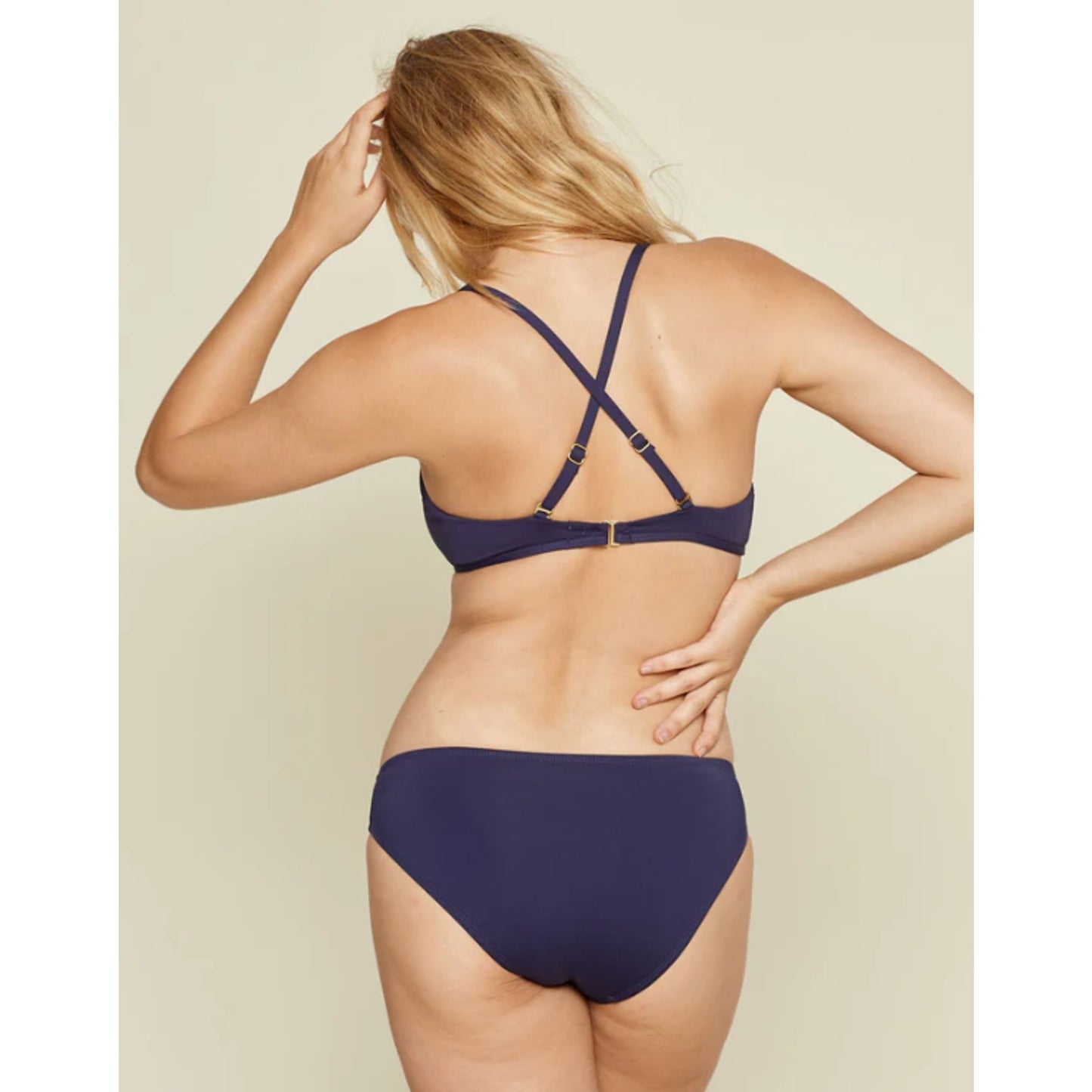 ANDIE SWIM Womens Classic Low Rise Bikini Bottom Medium Navy Blue