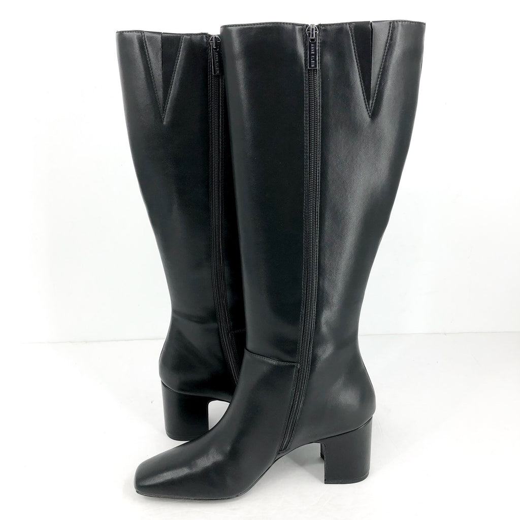 Anne Klein Womens Sawyer Heeled Knee High Boots US 10 Black NWOB