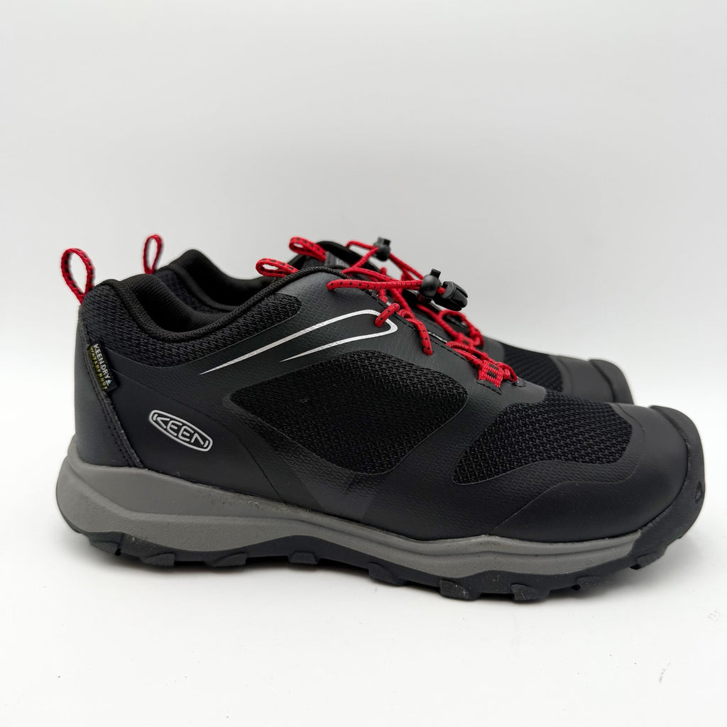 KEEN Big Kids Wanduro Sneakers Size 5 Black Red Waterproof NWOB
