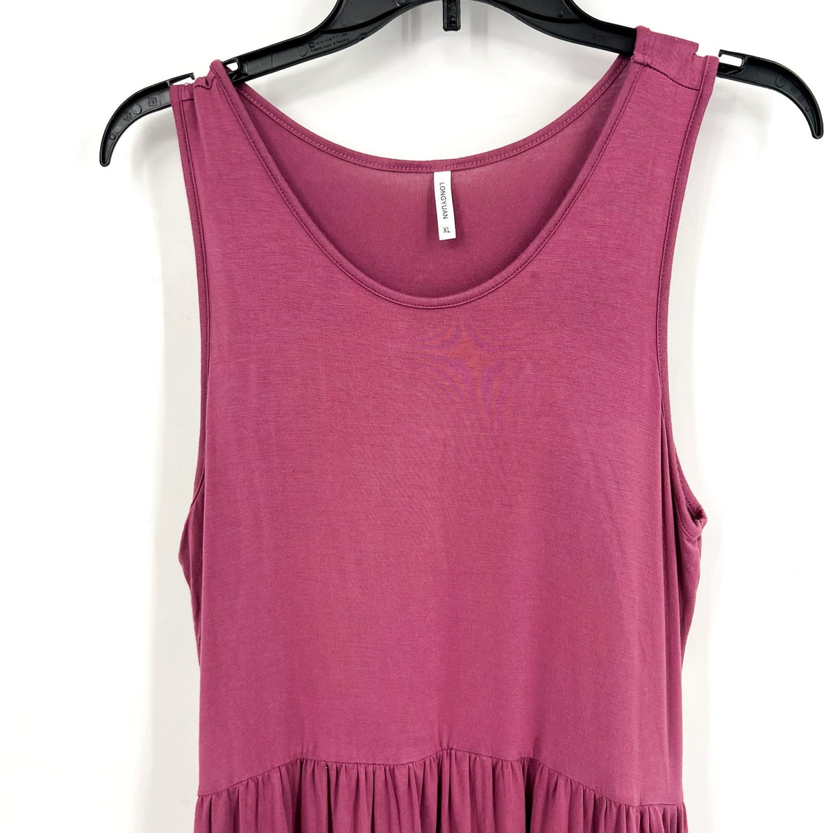 LONGYUAN Womens Stretchy Sun Tank Dress XL Purple Pockets NWOT