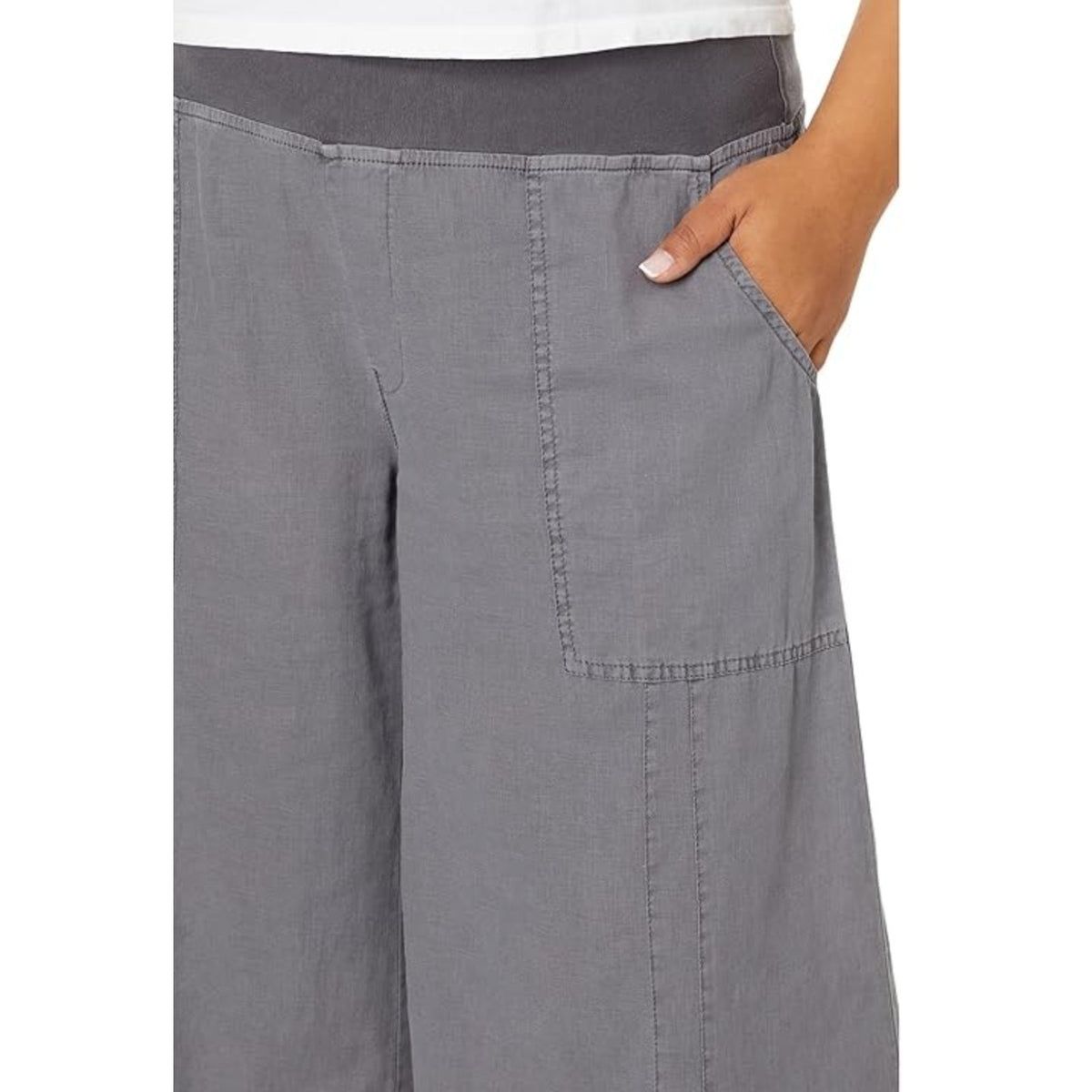 XCVI Womens Garni Crop Casual Pants Large Gray Nebulous Pigment Wide Leg NWT