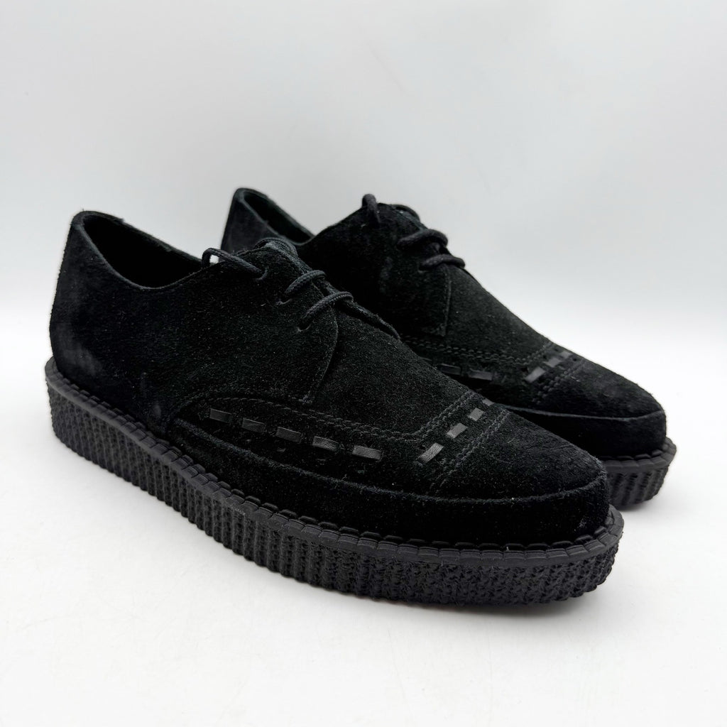 RE/DONE Women Creeper Oxford Shoe EU 37 US 7 Black Suede Platform NWOB