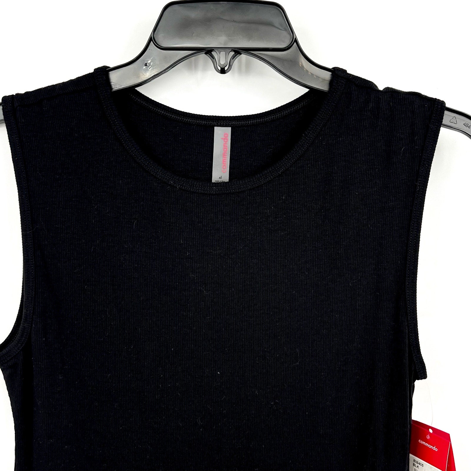COMMANDO Women's Luxury Rib Signature Bodysuit XL Black Stretch Sleeveless NWT