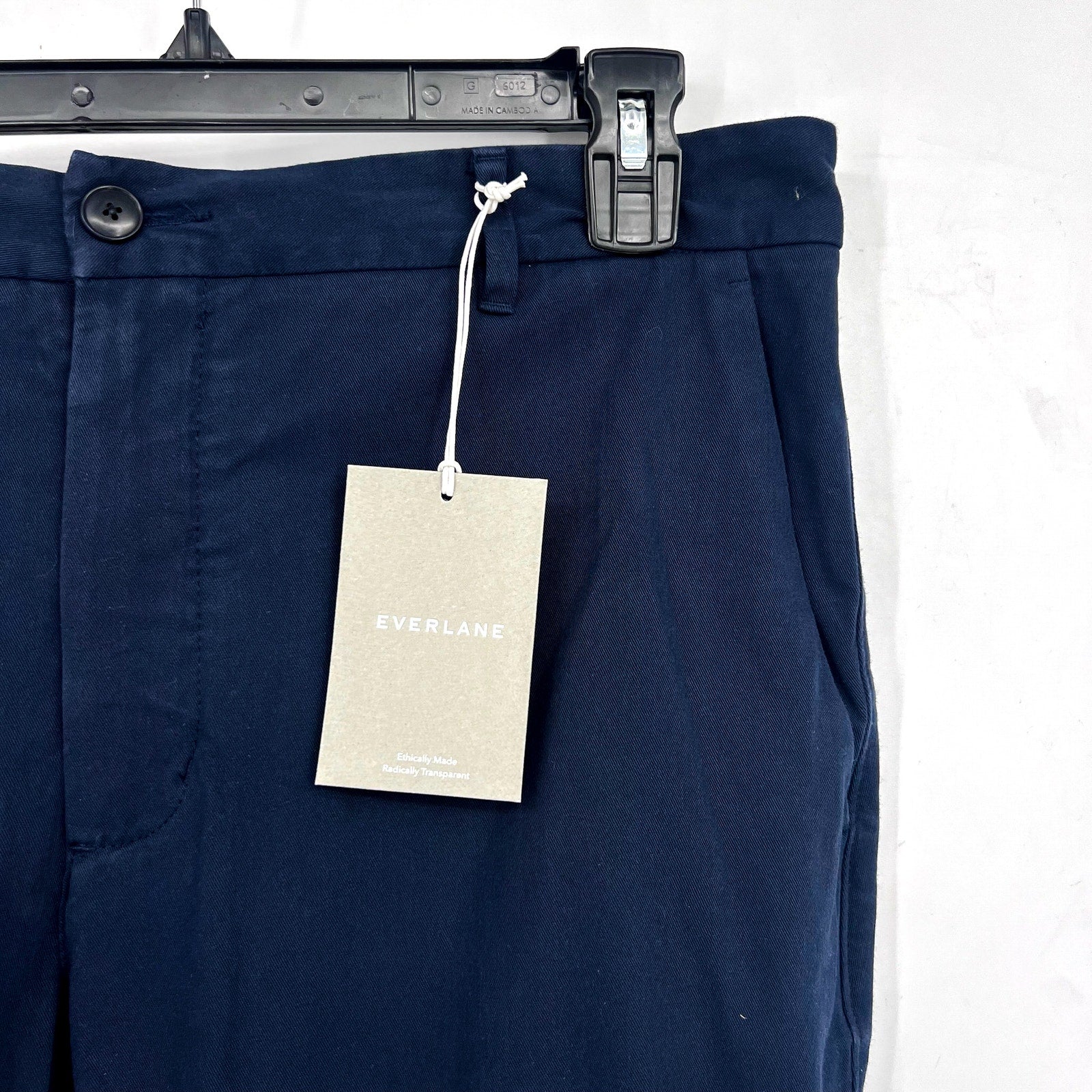 EVERLANE Men's Uniform Performance Chino 38x28 Navy Blue Slim Fit Pants NWT