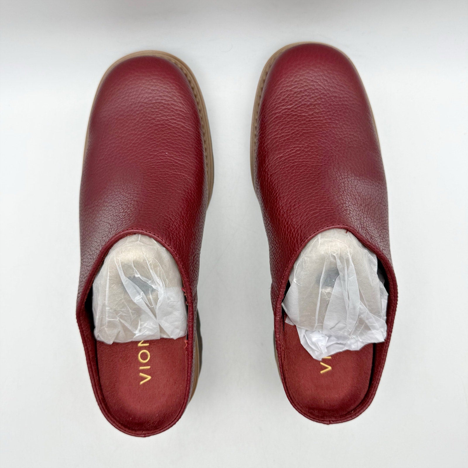 Vionic Womens Fairfax Clogs US 6 M EU 36 Red Vegan Leather Slip On NIB