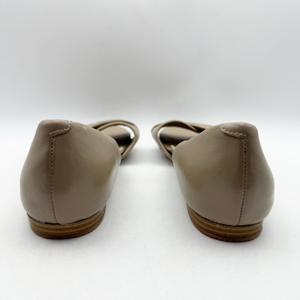 SoftWalk Womens Cypress Slip On Flats US 10 M Tan Beige Leather Open Toe NWOB