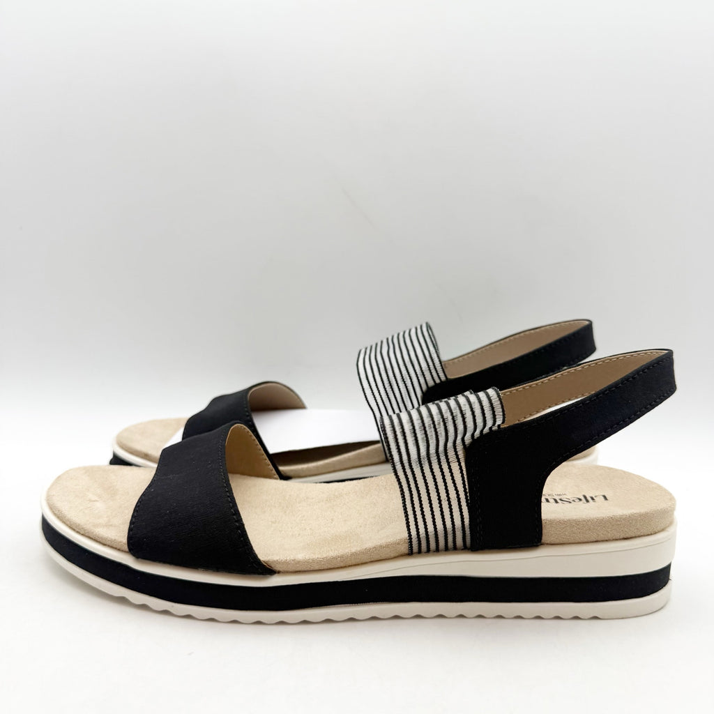 LifeStride Womens Zing Platform Sandals US 7.5 M EU 38 Black NIB