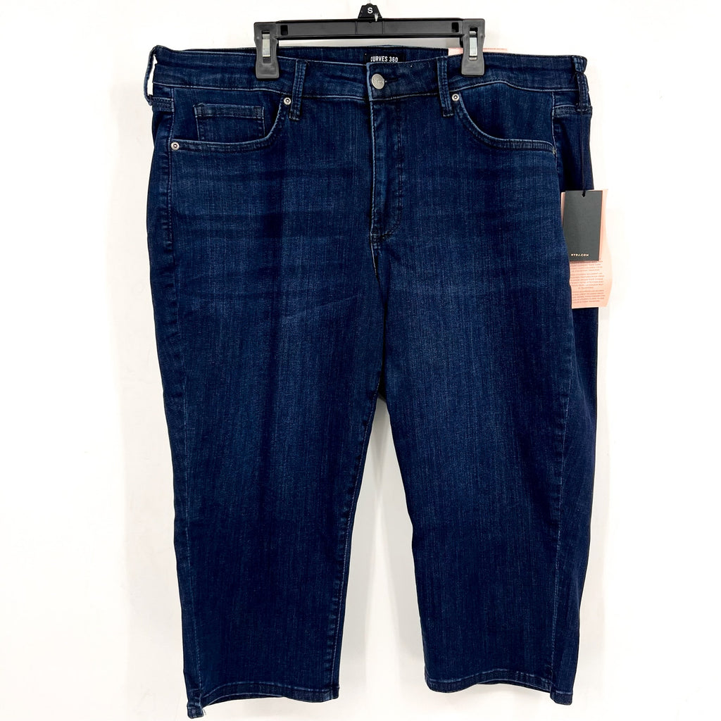 NYDJ Curves 360 Womens Slim Straight Crop Jeans Size 12 PETITE Mesquite Blue NWT