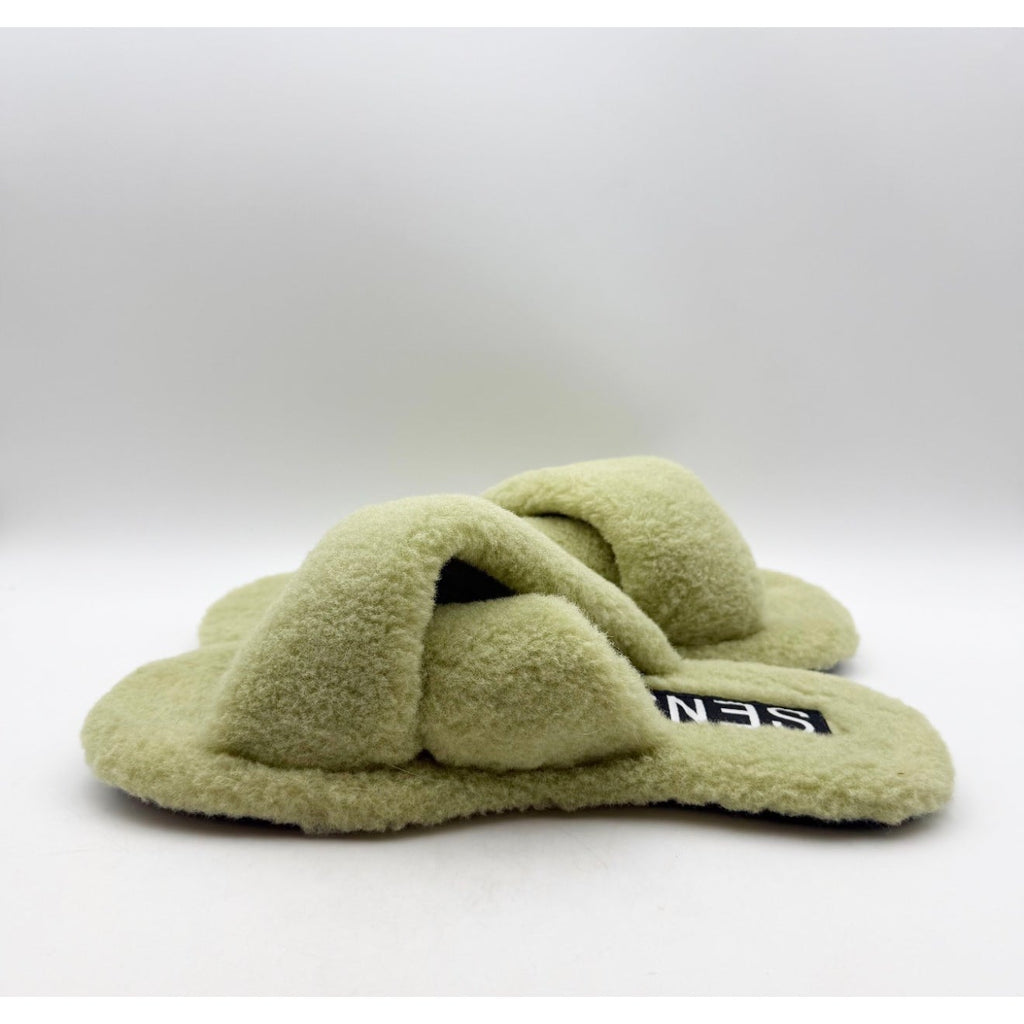 SENSO Women's Inka IV Slide Sandals EU 42 Size 12M Pistachio Green Cotton NWOB