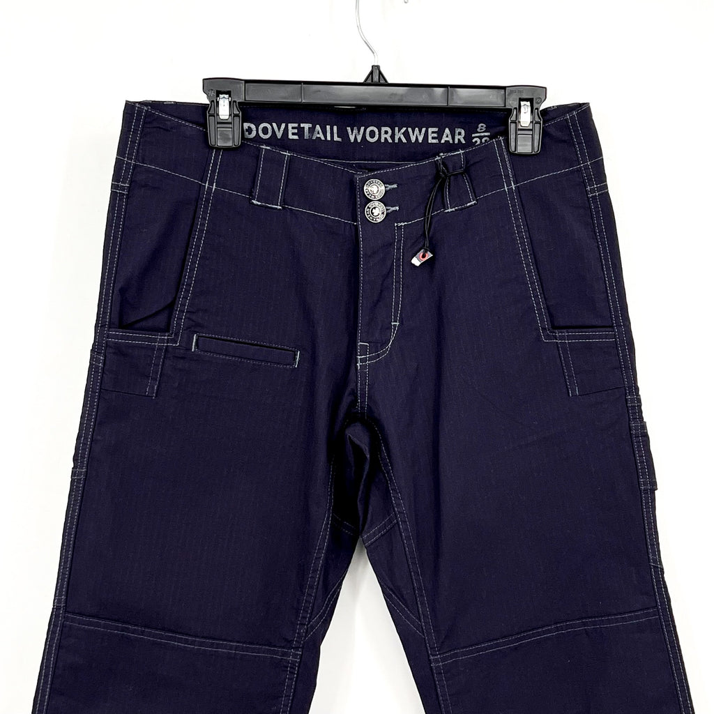 DOVETAIL WORKWEAR Women's Day Construct Pants Size 8 Navy Blue 28" Inseam NWOT