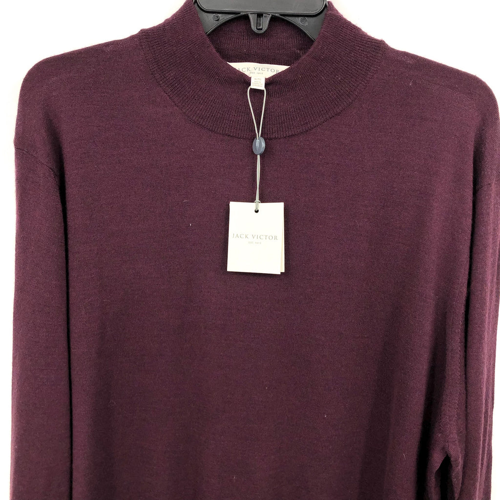 JACK VICTOR Mens Beaudry Sweater XL Plum Purple Wool Silk Cashmere Mock Neck NWT