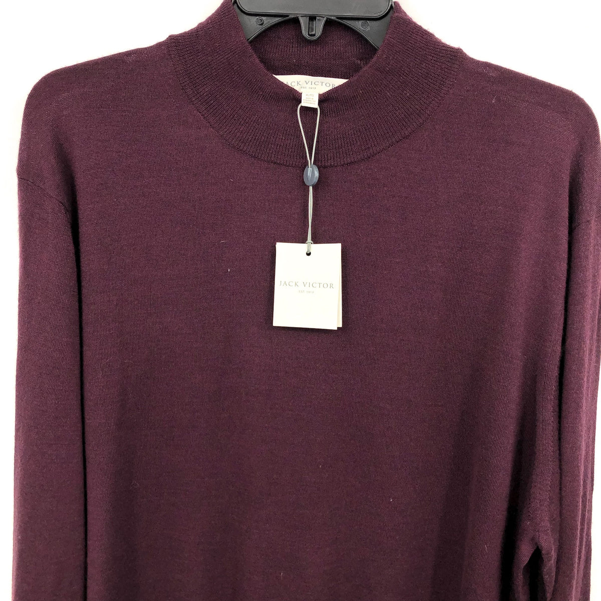 JACK VICTOR Mens Beaudry Sweater XL Plum Purple Wool Silk Cashmere Mock Neck NWT