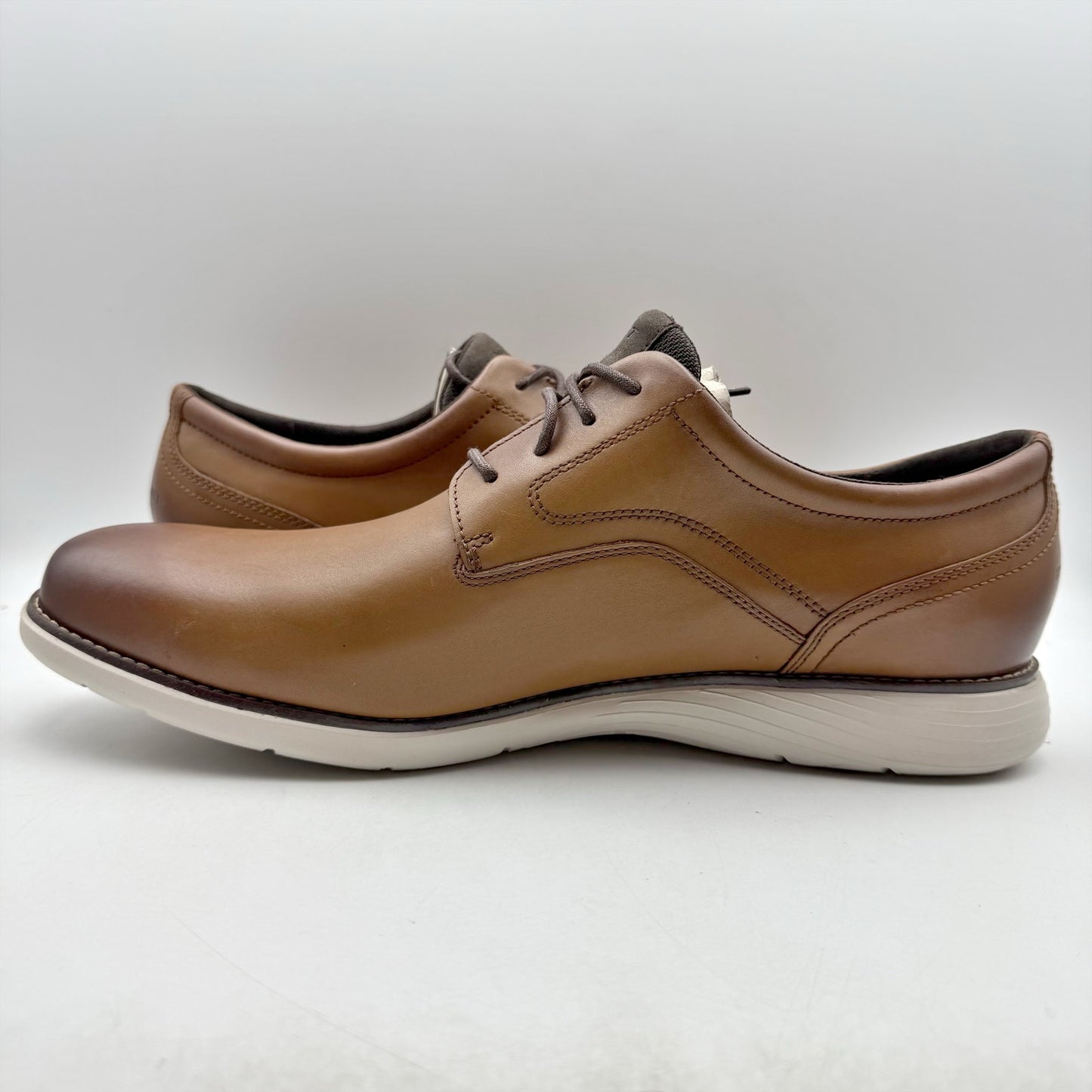 Rockport Mens Garett Oxford Shoes US 14 Wide EU 49 Brown Leather NWOB