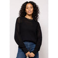 VARLEY Women's Kershaw Sweat Pullover Sweater XXS Black Open Knit Cotton NWT