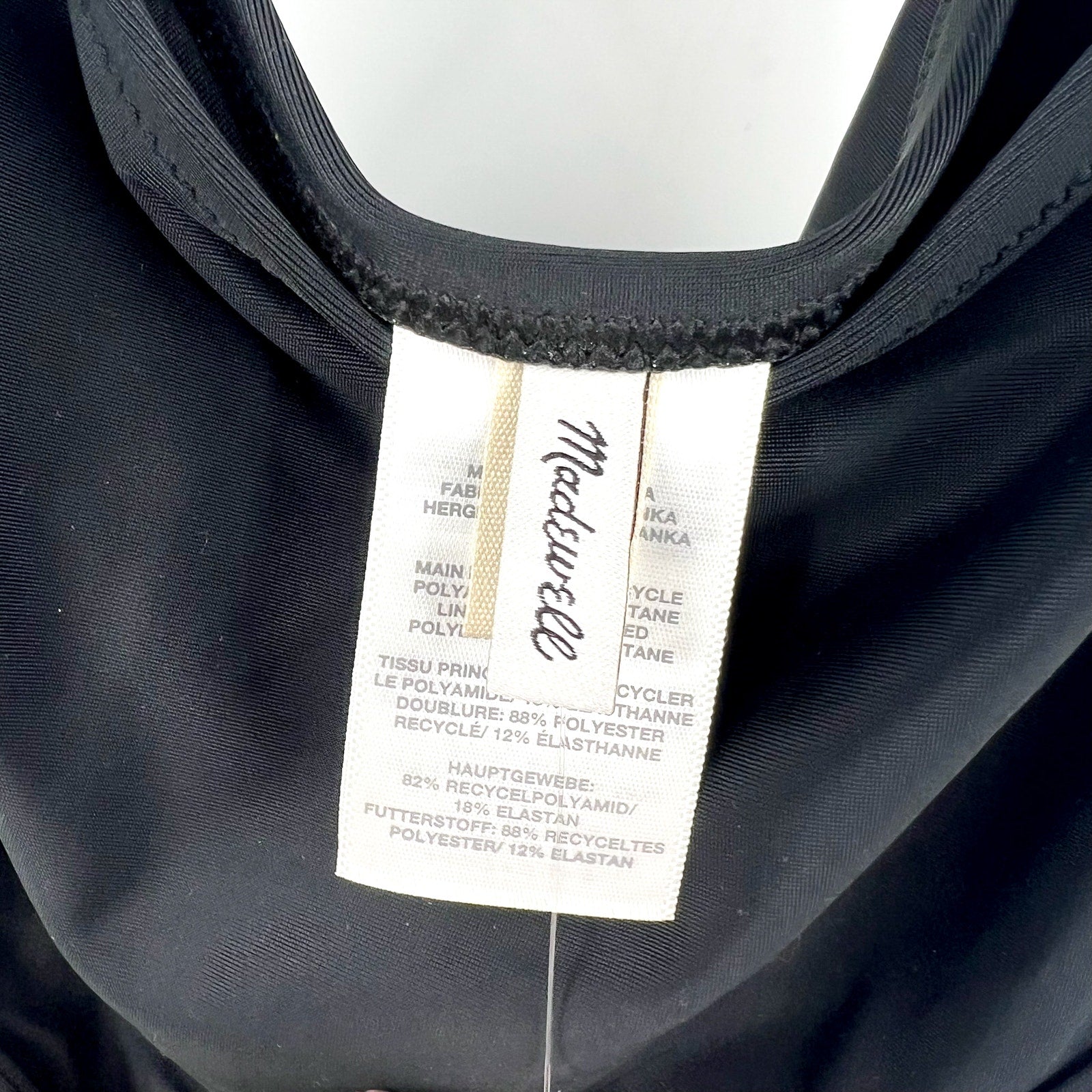 MADEWELL Second Wave Cutout One-Piece Swimsuit XS Black Scoop Neck MD329 NWT