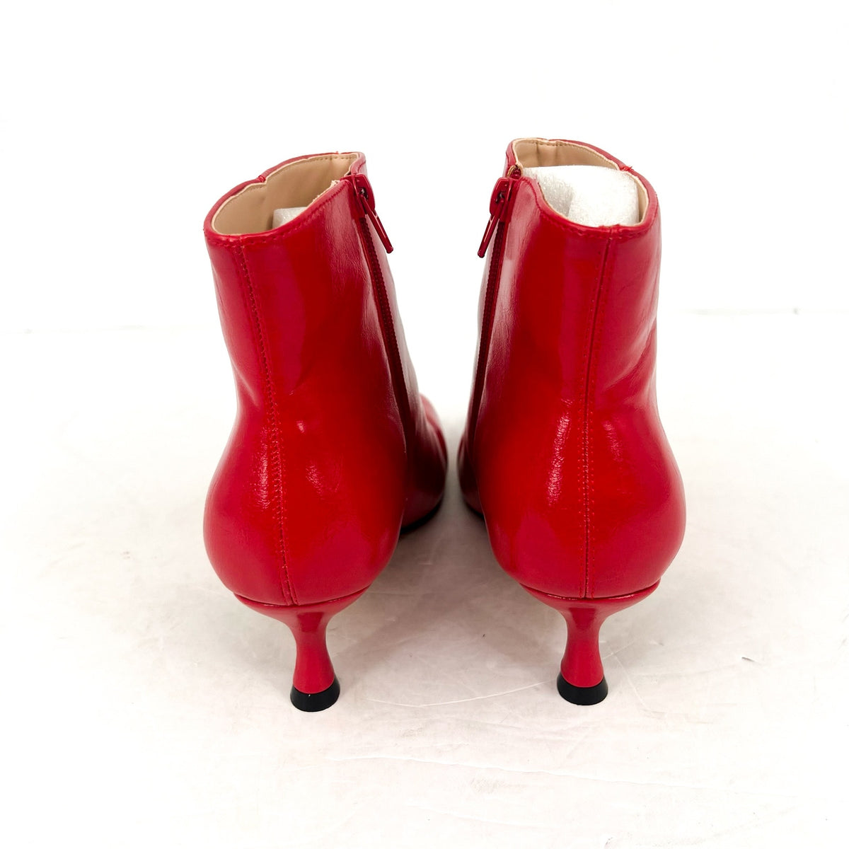 JOURNEE COLLECTION Kelssa Heeled Booties Size 8 Red Patent Vegan Leather NIB