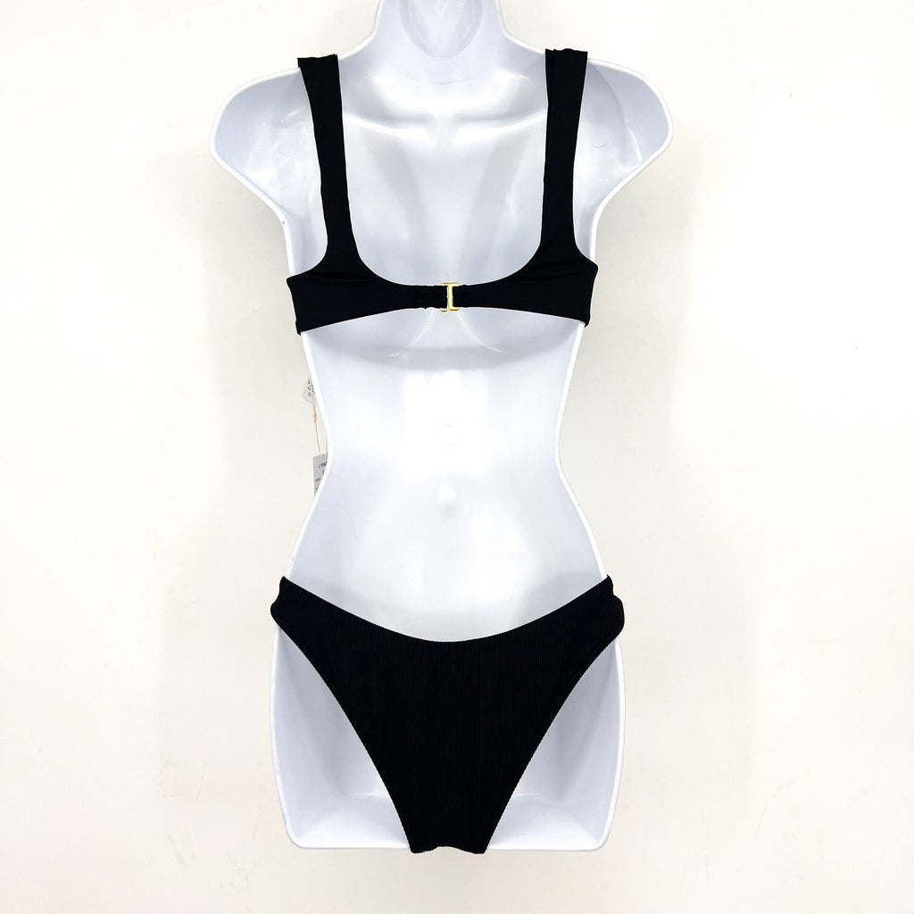 L*SPACE Women's Stella and Rocky Bikini Set Small Black Adjustable NWT