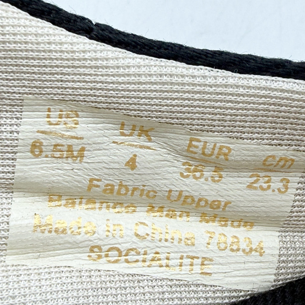 LifeStride Womens Socialite Wedge Sandals Size 6.5 M EU 36.5 Black Canvas NWOB