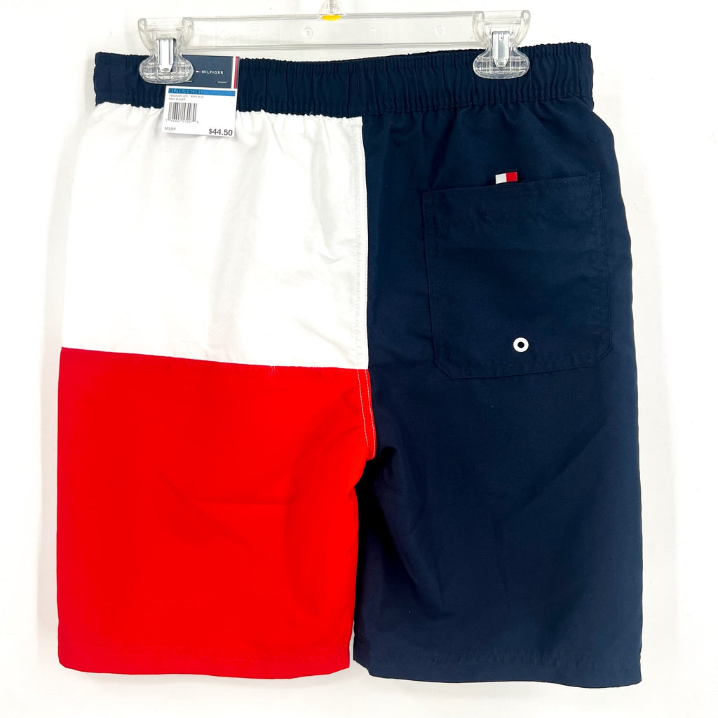 TOMMY HILFIGER Boys Quadrant Swim Trunks Boardshort US XL Navy Blazer NWT