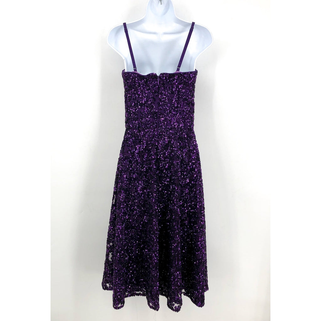 DRESS THE POPULATION Square Neck Sequin Dress XS Purple/Multi NWOT