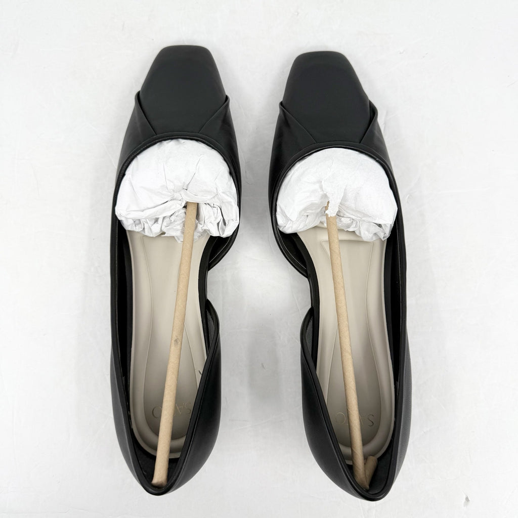 Franco Sarto Womens Debrah Flats US 9.5 M EU 40.5 Black Leather NIB