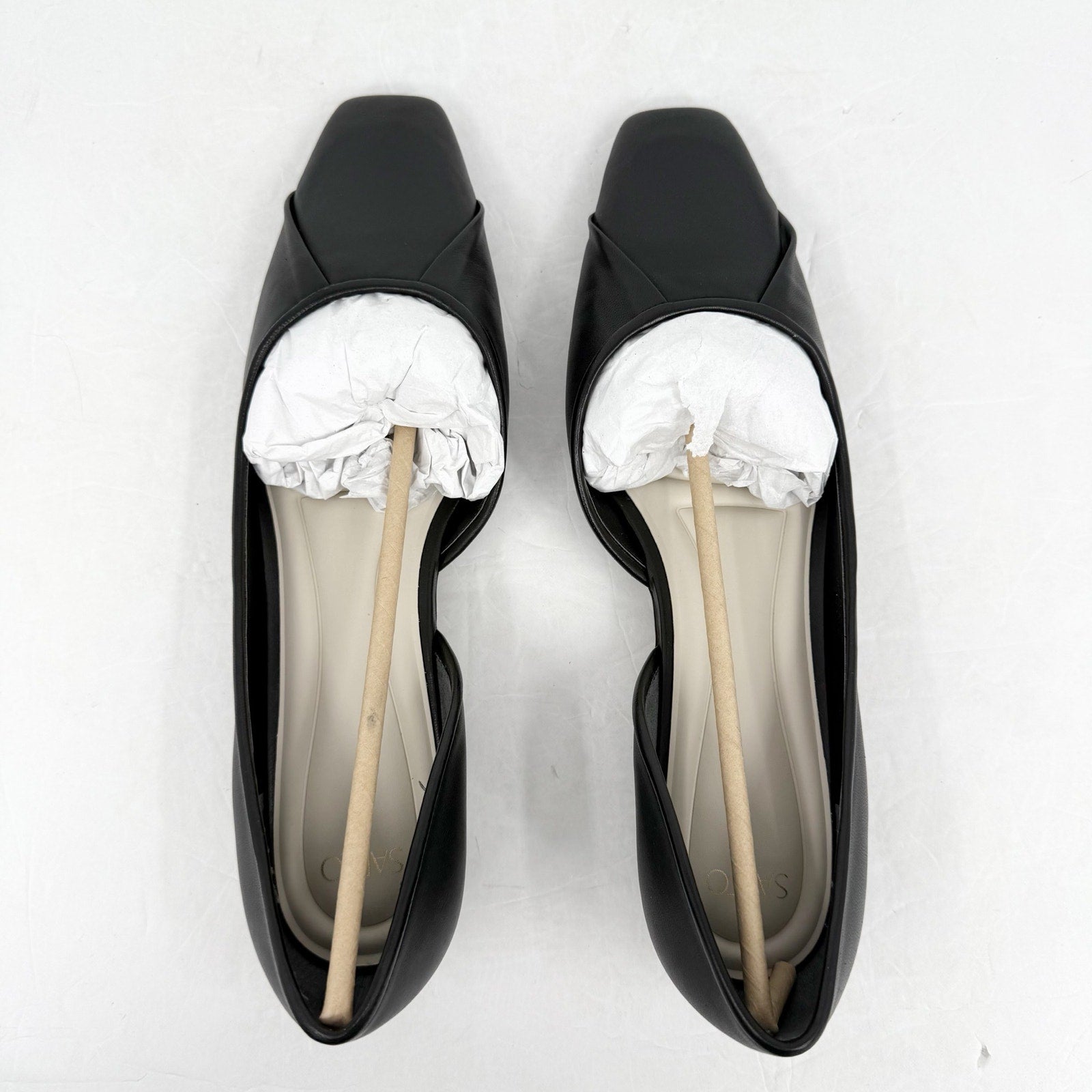 Franco Sarto Womens Debrah Flats US 9.5 M EU 40.5 Black Leather NIB