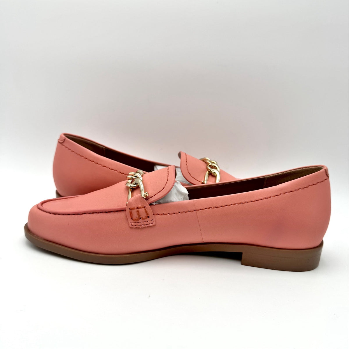 Naturalizer Womens Sawyer Slip-on Loafers Size 6.5 Wide Coral Pink Leather NIB