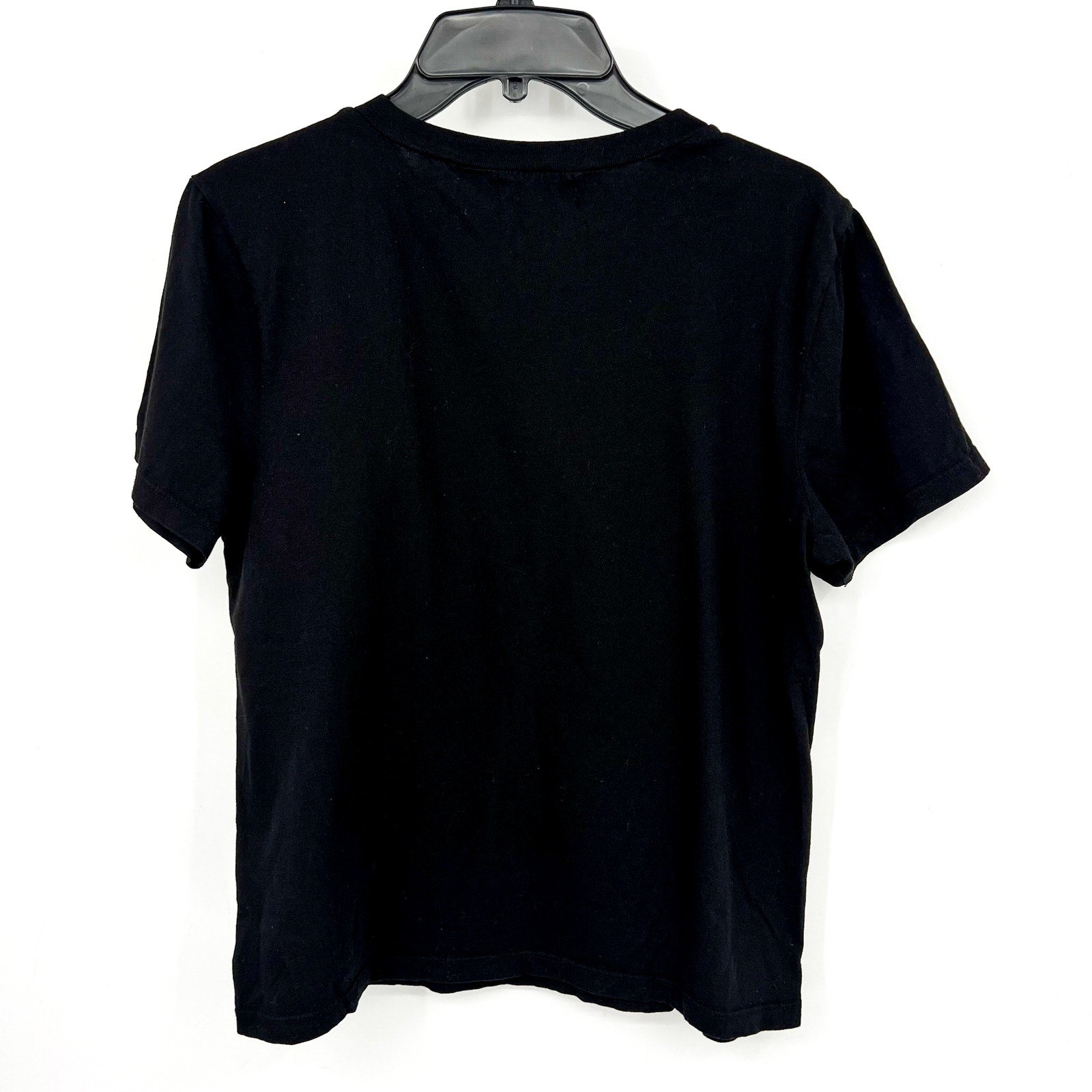 MICHAEL STARS Women's Becca Crew Neck Tee Small Black Cotton Short Sleeve NWT