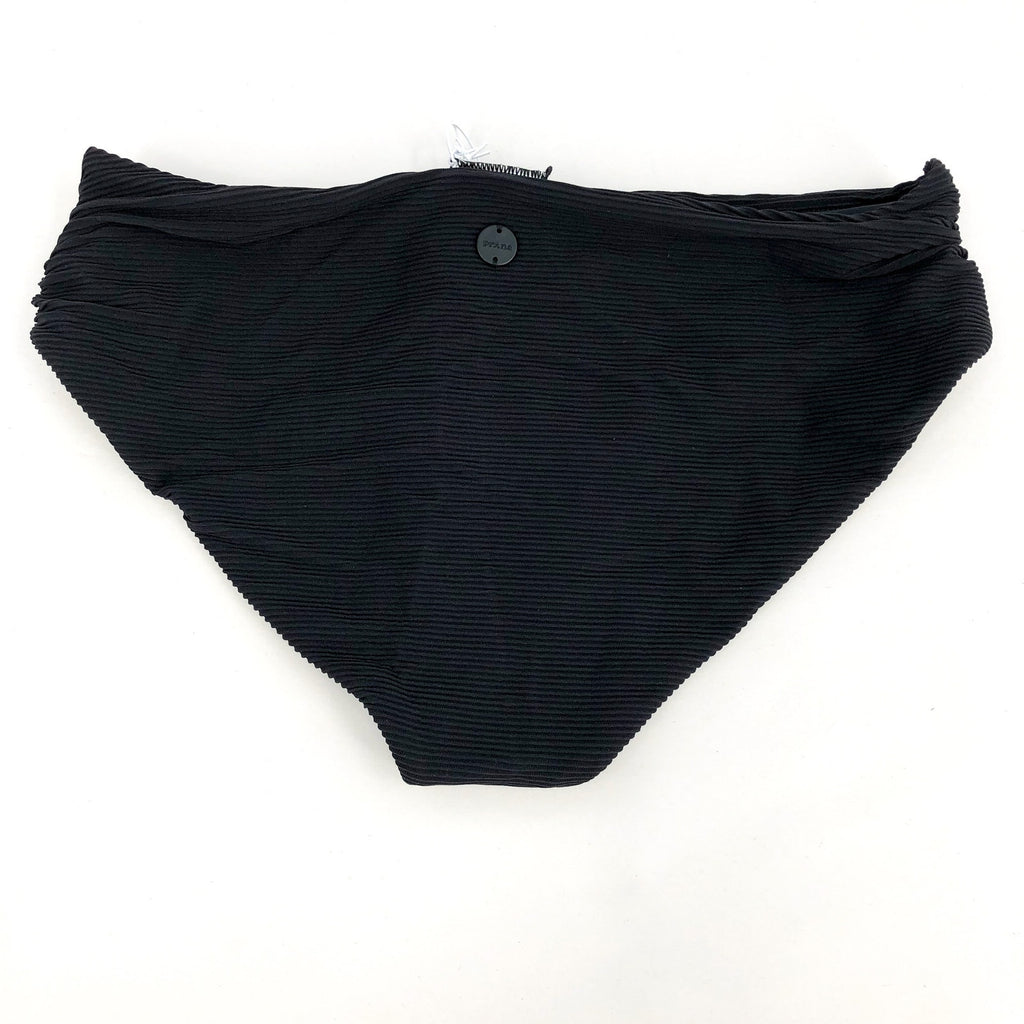 PRANA Women's Marta Bikini Bottom XS Black Ottoman Ribbed Fold Over Band NWT