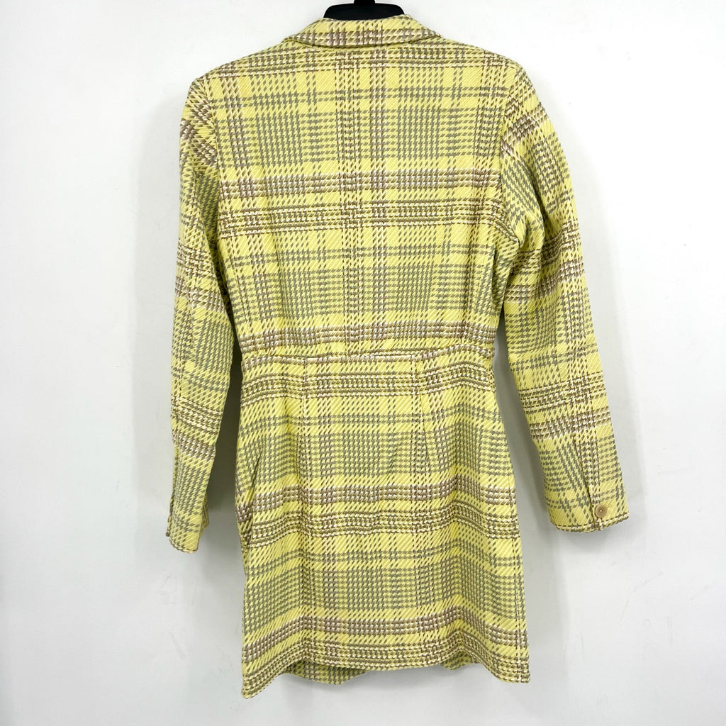 & OTHER STORIES Women's Blazer Mini Dress Size 4 Green Plaid Long Sleeve NWT