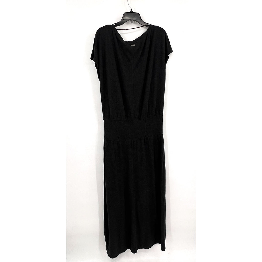 PRANA Women's Cozy Up Skyland Dress Large Black Stretch Boatneck NWT