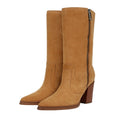 Franco Sarto Women Jaxon Mid Calf Boots Size 7 M Brown Suede Pointed Toe NWOB