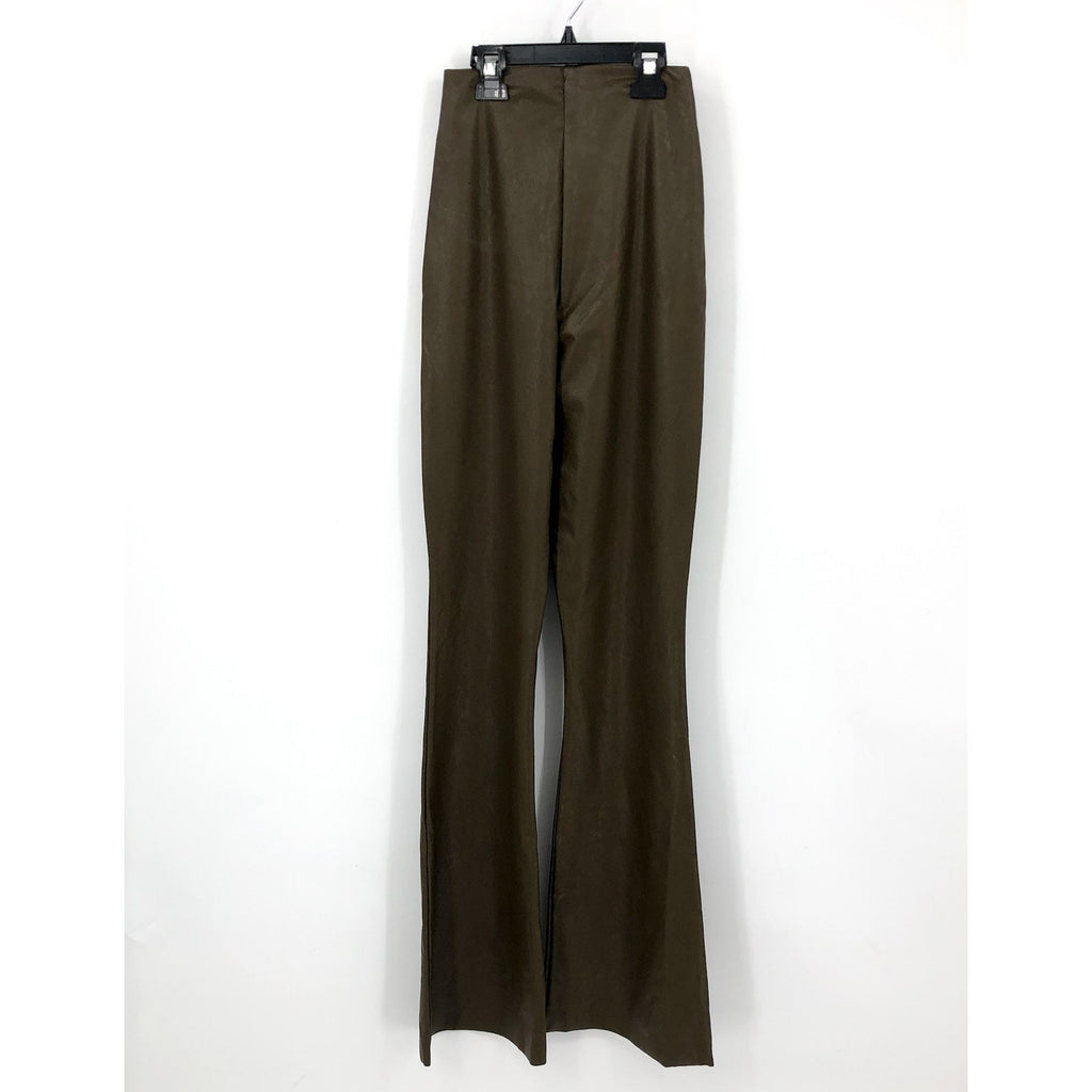 COMMANDO Women's Faux Leather Flared Legging Medium Cadet Green High Rise NWT