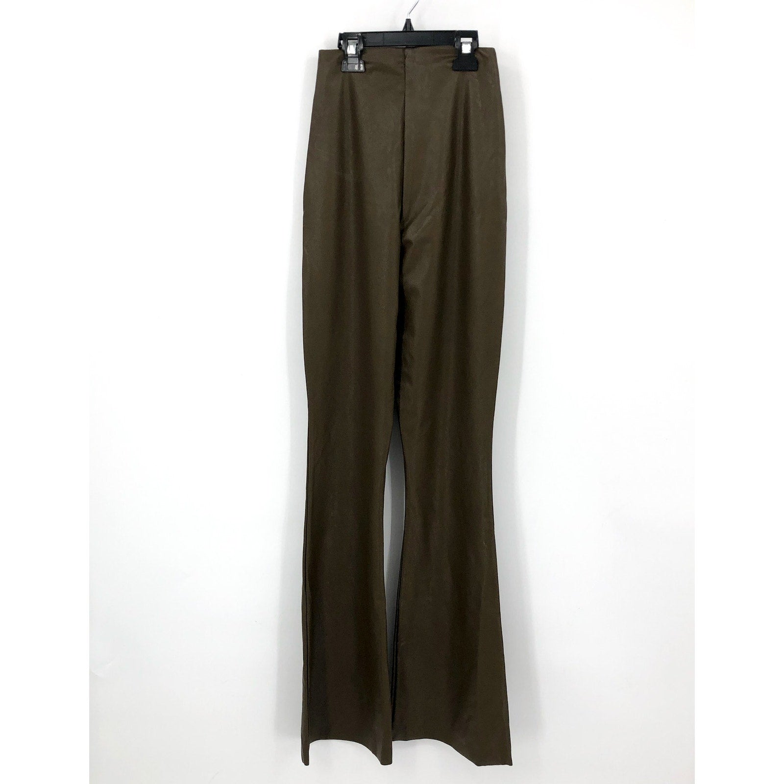 COMMANDO Women's Faux Leather Flared Legging Medium Cadet Green High Rise NWT