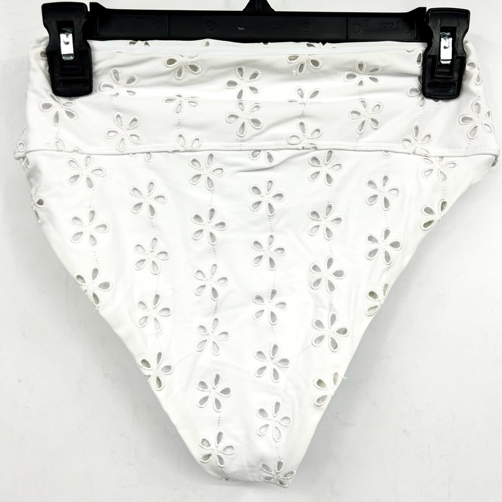 BEACH RIOT Women's Hazel Bikini Bottom Medium White Magnolia Eyelet NWOT