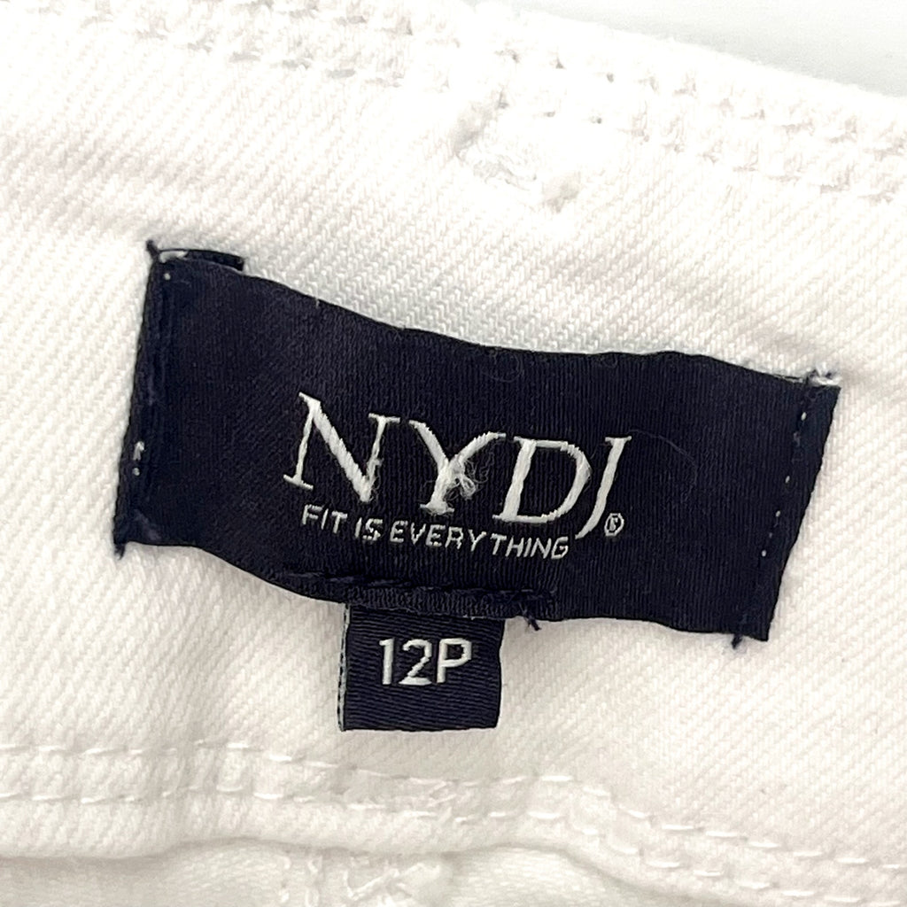 NYDJ Womens Cool Embrace Wide Leg Crop Jeans 12 PETITE Optic White NWT