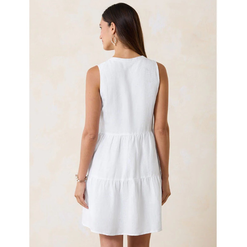 TOMMY BAHAMA Women's St Lucia Sleeveless Tier Dress Small White Cover Up NWT